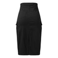 thumbnail image 3 of Vedolay Maxi Skirts For Women Women's Elastic Waist Color Block A-Line Midi Chiffon Pleated Skirt,Black S, 3 of 5