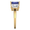 thumbnail image 3 of 4.0ct emerald cut blue tanzanite 18k yellow gold 3 stone Bridal Wedding Engagement Promise Anniversary Ring for Women size 4.5, 3 of 7