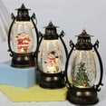 thumbnail image 2 of Christmas Snowman Snow Globe, Musical Santa Big Lantern Operated Lighted Retro Style Holiday Glitter Globe for Xmas Table Decoration and Santa Gifts, 2 of 5
