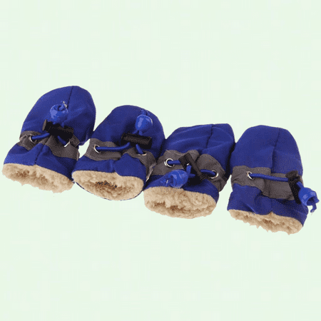 4Pcs Dog Shoes Paw Protector Boots  Waterproof Pet Booties with Plush Liner