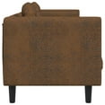thumbnail image 3 of vidaXL Sofa avec Coussins 3 Places Brun Similicuir Suédé, 3 of 5
