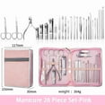 thumbnail image 4 of 26 Pieces Nail Clipper Set Nail Art Set Zipper Bag Rose Gold Dead Skin Pliers Pedicure Knife Acne Needle Manicure Set Gift (Rose Gold), 4 of 7