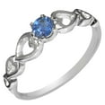thumbnail image 1 of LBG British Made 925 Sterling Silver Natural Sapphire Womens Solitaire Ring - 33 size options - Size 11.5, 1 of 6
