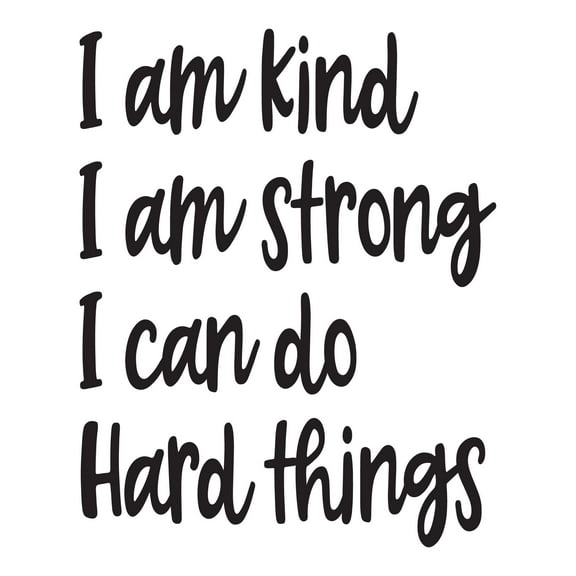 Holiday Gift Boys I am Strong I can do Hard Things Encouraging Quotes & Sayings Wall Decal Be positive Motivational Wall Decor Art Lasts Years and Easily Removable - Size: 36 in x 45 in