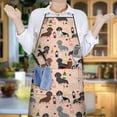 thumbnail image 4 of Black Cute Dachshund Dog and Wine Apron-Garden Aprons for Women with Pockets-Cotton Linen Waterproof Kitchen Cooking Gardening Aprons Adjustable for Kitchen,Cooking,BBQ and Salon 33x27 Inch, 4 of 4