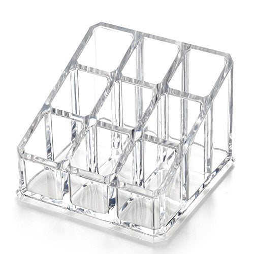 Acrylic Makeup & Lipstick Organizer, 9 Slots, Cosmetic Brush Holder