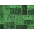 thumbnail image 1 of Ahgly Company Indoor Rectangle Patchwork Emerald Green Transitional Area Rugs, 2' x 5', 1 of 4