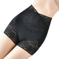 thumbnail image 2 of rygai Women Safety Shorts Stretchy Body Shaping High Waist Flower Lace Briefs Intimacy Clothes ,Black M, 2 of 8