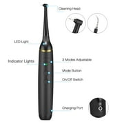Plaque Remover for Teeth, Electric Dental Calculus Remover with 3 Modes 3 Heads LED Light, Teeth Cleaning Tools Kit, Safe for Both Adult Kids (Black)