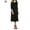 Black, variant on Luxtrada Women's Solid Casual Basic Comfy 3/4 Sleeve Loose Fit A-line Midi Dress (Black,L)