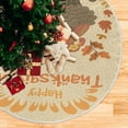 thumbnail image 3 of FMSHPON Thanksgiving Turkey Autumn Leaves Xmas Christmas Tree Skirt Stand Mat for Holiday Party Decoration Indoor Outdoor 48 inches, 3 of 6