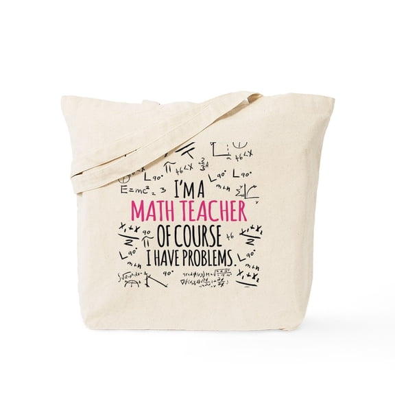 CafePress - Math Teacher With Problems Tote Bag - Unisex Canvas Tote Bag, Beige, 1-Piece