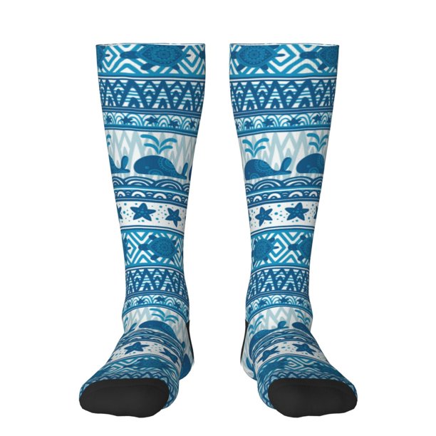 Fotbe Sea Underwater Animals Calcetas Divertidas Estampadas para Hombre y Mujer, Calcetas de Algodón hasta la Rodilla para Caminar, Correr, Enfermería y Embarazo