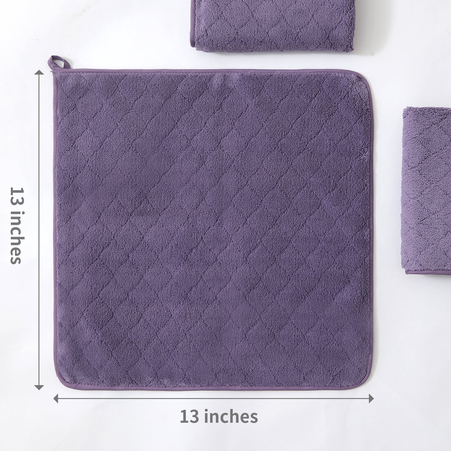 Jessy Home 24 Pack Dark Purple Washcloths for Bathroom 13x13 Inch Ultra Soft Hand Face Towels