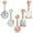 Rose Gold, variant on 100Fens 5Pcs Belly Button Rings,Stainless Steel Opal Navel Rings Curved Barbells Studs Gift For Women Girls Body Piercing Jewelry
