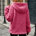 thumbnail image 5 of SWSMCLT Women's Fuzzy Hoodie Hooded Fleece Sweatshirt Plush Winter Warm Long Sleeve Cute Hood Pullover Pj Pajama Tops Cold Weather Rose Small, 5 of 5