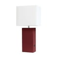 thumbnail image 1 of Elegant Designs Modern Leather Table Lamp with USB and White Fabric Shade, 1 of 7