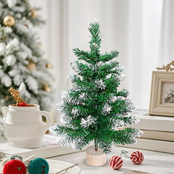 Christmas Decorations, Potted Flocked Christmas Tree Frosted Tabletop Artificial Christmas Tree Small Christmas Tree White for Holiday Decoration White