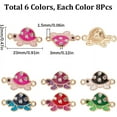 thumbnail image 6 of 1Box 48Pcs 6Colors Turtle Charm Bulk Turtle Connector Enamel Alloy Sea Turtles Charms Ocean Animal Rhinestone Charm, 6 of 6