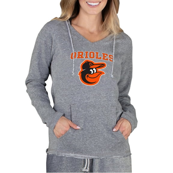 Women's Concepts Sport Gray Baltimore Orioles Mainstream Terry Long Sleeve Hoodie Top