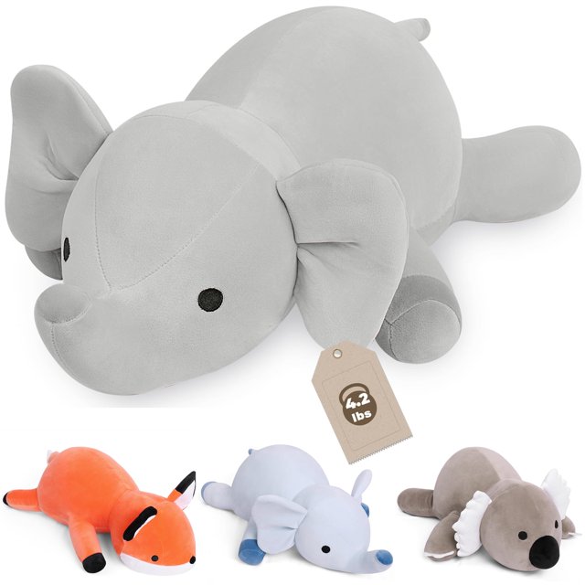 Peluche pesado OurHonor Elephant 1,9 kg 60 cm gris