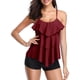 thumbnail image 1 of Trajes de baño Tankini para mujer Top Tankini con volantes en capas y pantalones cortos Trajes de baño de dos piezas MFZFUKR HMHZ323-27, 1 of 5