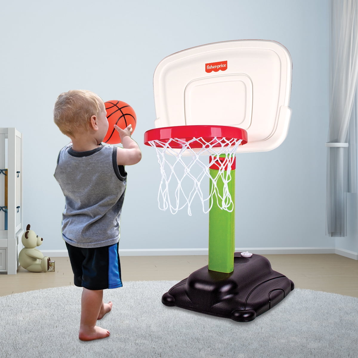 pit rok Bovenstaande Fisher Price Hoops Basketball, Adjustable Height 26 to 54 inch With Ball,  Ages 1.5 to 6 - Walmart.com