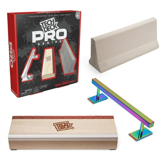 Tech Deck, Pro Series Daily Grind Pack with 3 Obstacles, Built for Pros; Kids Toys for Ages 6 and up (Mini Fingerboard Sold Separately)