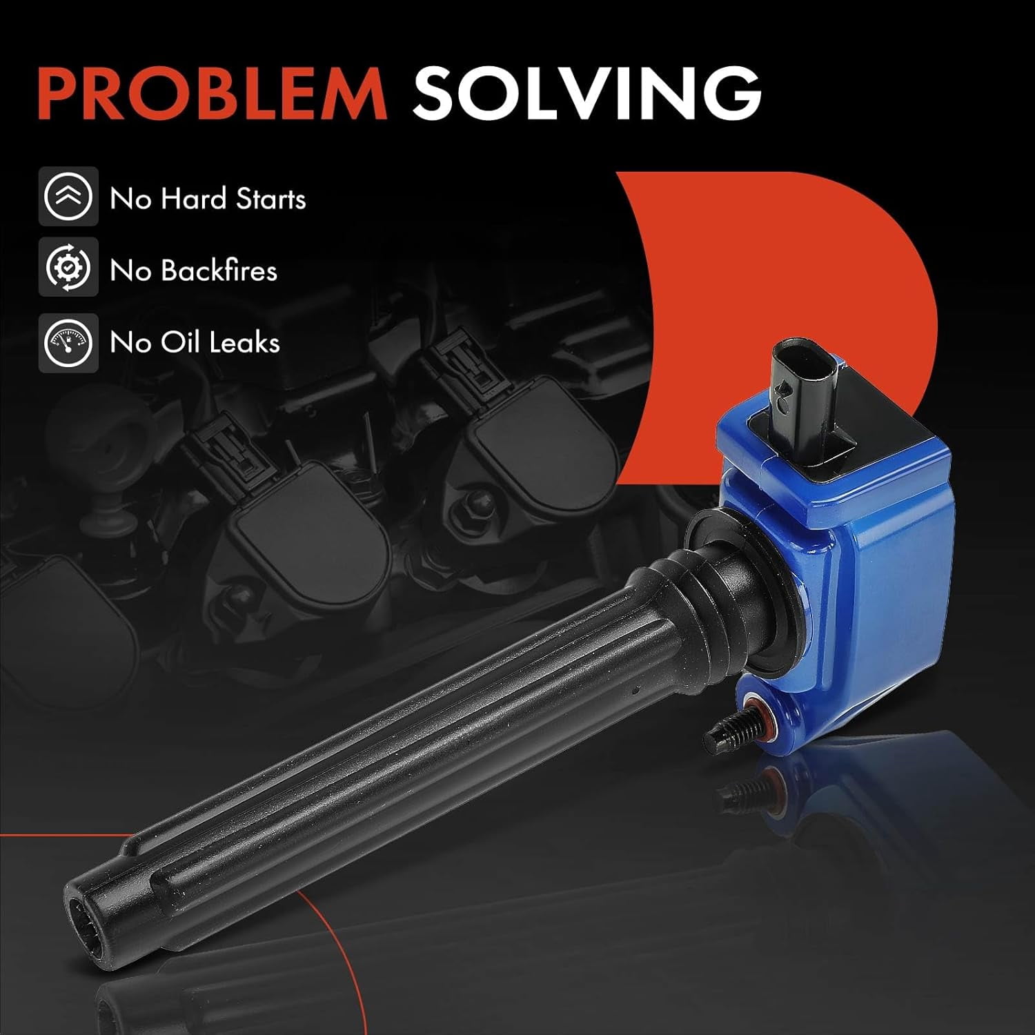 A-Premium (Blue) Engine Ignition Coil Pack Compatible with Ram 1500, ProMaster 2500 3500 & Jeep Grand Cherokee, Wrangler & Dodge Grand Caravan & Chrysler Town & Country & Volkswagen Routan, 6-PC Set