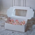 thumbnail image 2 of 20pcs 8x6x2.5inch White Cookie Boxes with Window & Stickers, Pastry Boxes for Cupcake, Treat Boxes for Bread, Donuts, Mother's Day, Christmas, Holiday Gatherings, 2 of 6