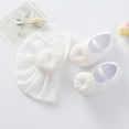 thumbnail image 2 of Newborn Baby Turban Hats and Shoes Set Hospital Hat Nursery Beanie Headwrap Hat Soft Sole Crib Shoes Set, 2 of 6