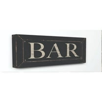 Stupell Industries Bar Kitchen Sign Black And White Word Design Canvas Wall Art by Stephanie Workman Marrott