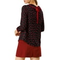 thumbnail image 4 of INSPIRAR CHIC Blusa dulce de manga larga con cuello Peter Pan y volantes para mujer M Negro, 4 of 7