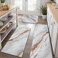 thumbnail image 2 of White Rose Gold Marble Kitchen Rugs Sets Of 3,Kitchen Runner Rugs Non Skid Washable,Decorative Kitchen Floor Mats for Kitchen,Sink,Laundry,17"x30"+ 17"x47" + 17"x59", 2 of 6