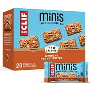 Clif Bars - Mini Energy Bars - Crunchy Peanut Butter -Made With Organic Oats - Plant Based Food - Vegetarian - Kosher (0.99 Ounce Snack Bars, 20 Count)