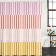 thumbnail image 3 of Colorful Stripe Waterproof Fabric Shower Curtain,Modern Pink Red Yellow Vertical Striped Waterproof Fabric Shower Curtain for Bathroom Curtains Bathtubs Shower Curtains with 12 Hooks Stall 48x72in, 3 of 8