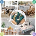thumbnail image 4 of Teal Marble Gold Line Pattern Square Tablecloth,Waterproof Square Table Cover,Wipeable Spillproof Washable Table Cover for Home Kitchen Party Decor 52"x52"(132x132cm), 4 of 6