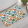 thumbnail image 2 of White Colorful Dinosaurs Jungle Pattern Bathroom Rugs Mat,Non Slip Microfiber Bathroom Rug,Rubber Backing,Soft Bathroom Mats for Bathroom Floor,Tub and Shower,17x27in(43x68cm), 2 of 5