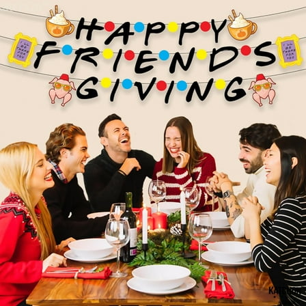 KatchOn, Happy Friends Giving Banner - Large 10 Feet, No DIY | Friendsgiving Banner for Happy Friendsgiving Decorations | Fall Friendsgiving Party Decorations