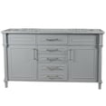 thumbnail image 3 of Bellaterra Home 800632-60DBN-LG 60 in. Double Vanity with Carrara Marble Top, Light Gray & White, 3 of 12