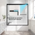 thumbnail image 4 of KPUY 55" - 60" x 60" Aluminium Framed Double Sliding Bath Tub Shower Door with 1/4" Tempered Glass, Nano Explosion-proof Film, Matte Black, 4 of 10
