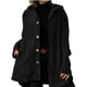 thumbnail image 1 of Chaqueta de Otoño para Mujer con Capucha, Informal, con Botones, Larga, Holgada, de , con Bolsillos. Negro XL, 1 of 8