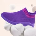 thumbnail image 4 of Running Shoes for Women Men Solid Color Knit Mesh Slip on Sock Sneakers Comfy Soft Sole Lightweight Casual Walking Shoes Purple Size 8.5, 4 of 8