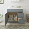 thumbnail image 3 of Vanity Art 36" W Birch Plywood Freestanding Single Base 2 Drawers Storage Cabinet with Soft Close Door, 3 of 9