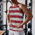 thumbnail image 5 of Pofeuu America Flag Glitter Print Men's Workout Tank Tops Sleeveless Muscle Gym Shirt Quick Dry-4X-Large, 5 of 7