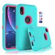 iPhone XR Cases, Sturdy Phone Case for iPhone XR 6.1", Tekcoo Full-Body Shockproof Protection Heavy Duty Armor Hard Plastic & Shock Absorption Rubber Rugged Bumper 3-in-1 Case Cover