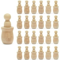 24 Pack Unfinished Wooden Peg Nesting Dolls for Arts & Crafts, Quality People Shapes, 2.5 inches