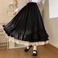 thumbnail image 6 of Women's High Waist Two-Piece Skirt Set, Japanese Style Sweet Long Skirts with Ruffled Hem â Solid Color Elegant & Cute, 6 of 7