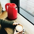 thumbnail image 6 of OVENTE Portable Electric Kettle Stainless Steel Instant Hot Water Boiler Heater 1.7 Liter 1100W Double Wall Insulated Fast Boiling with Automatic Shut Off for Coffee Tea & Cold Drinks, Red KD64R, 6 of 13