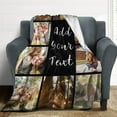 thumbnail image 3 of Custom Blanket with Pictures Christmas Personalized Blankets and Throws Birthday Xmas Gift for Dad Mom Friend Family Photo Blanket Blankets, 3 of 5